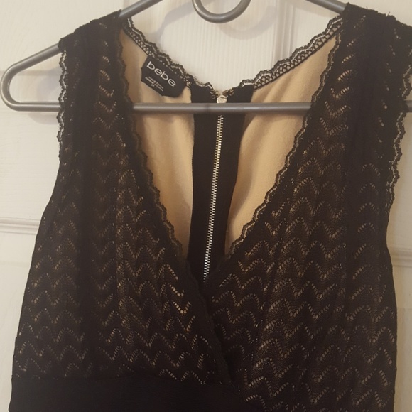 BEBE lace/bandage bodycon dress S - Picture 2 of 5
